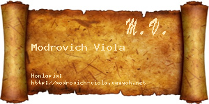Modrovich Viola névjegykártya